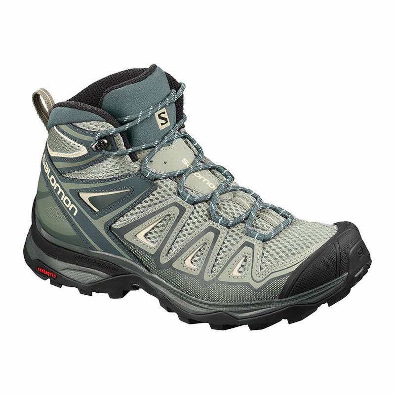 Bottes De Randonnée Salomon Femme Vert - Salomon X ULTRA MID 3 AERO - France (7608-DIBYG)